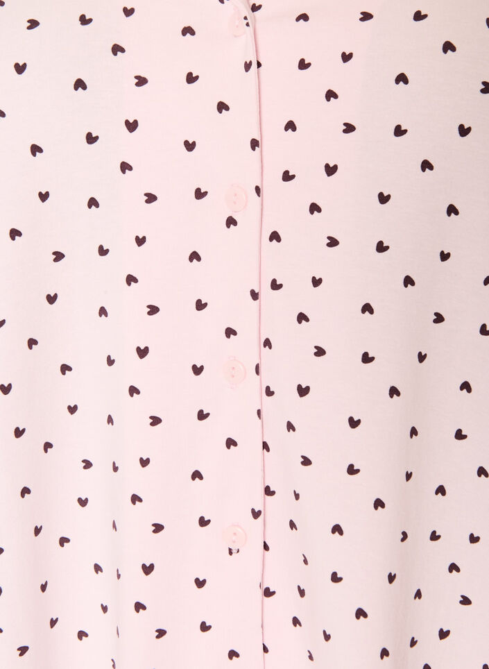 Katoenen nachtjapon met knoopsluiting, Roze, Packshot image number 2