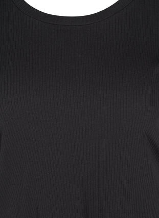 T-shirt met korte mouwen in rib, Black, Packshot image number 2