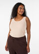 Effen basic top in katoen, Beige, Model image number 0