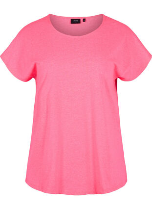 Neonkleurig katoenen T-shirt, Neon Pink, Packshot image number 0