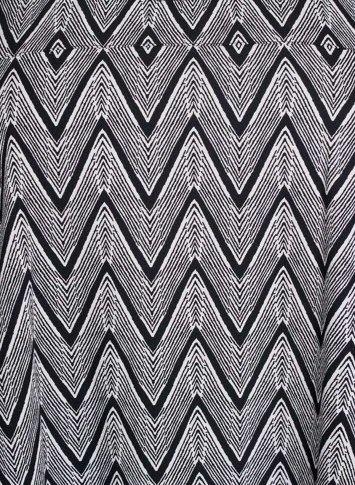 Katoenen jurk met korte mouwen en print, Zwart, Packshot image number 2