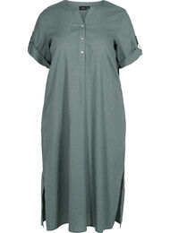 Lange blouse jurk met korte mouwen, Balsam Green