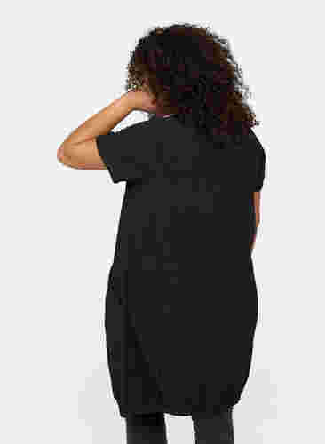 Katoenen jurk met korte mouwen, Black, Model image number 1