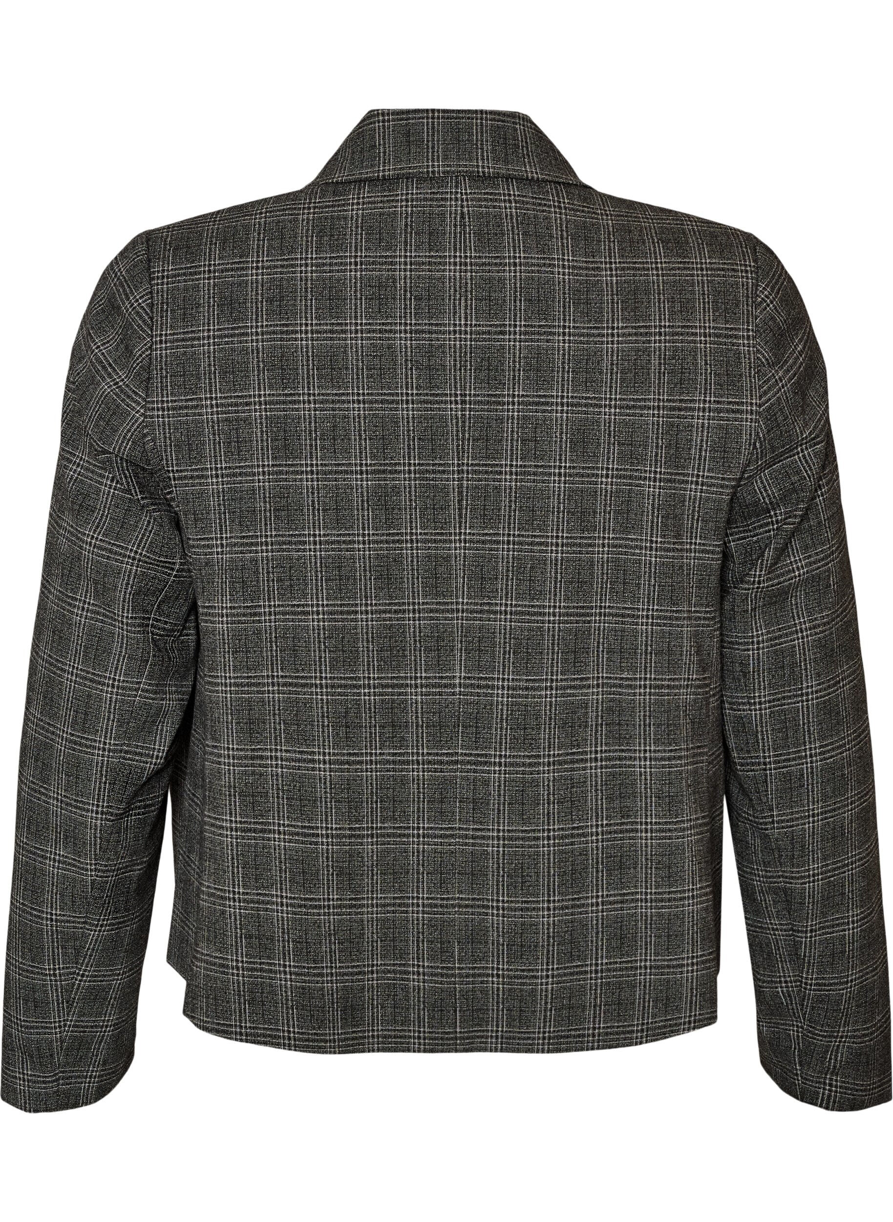 ZizziKorte blazer met een geruit patroon, Grijs, Packshot image number 1