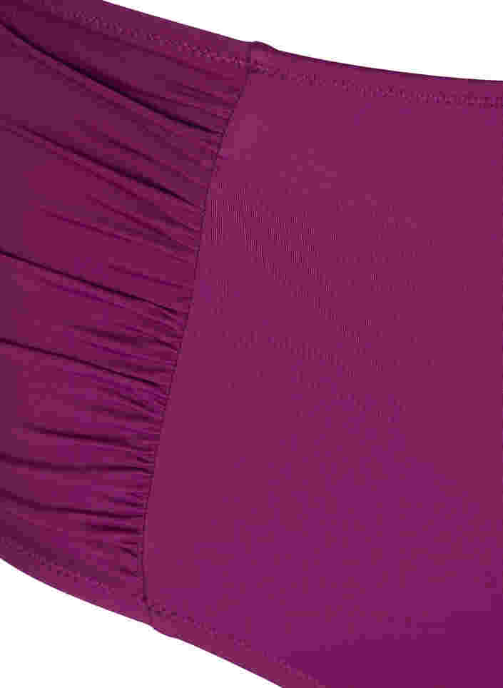 Bikinibroekje met hoge taille en draperingen, Dark Purple, Packshot image number 2