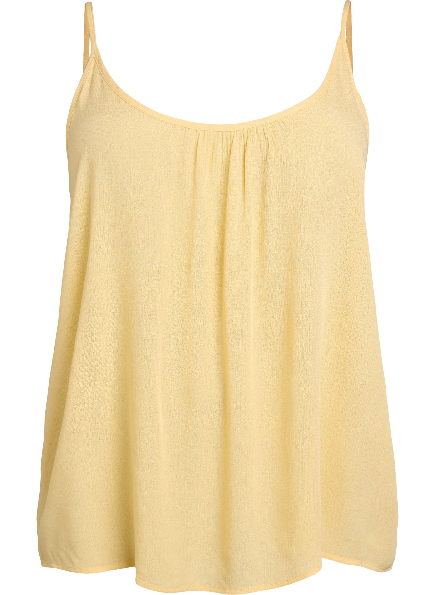 ZizziStrap top in viscose, Geel, Packshot image number 0