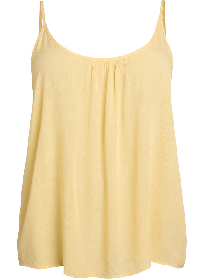 Strap top in viscose, Geel, Packshot image number 0