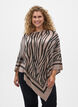 Fijngebreide poncho, Zwart, Model image number 0