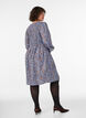 Viscose jurk met smock en een all-over patroon, Blauw, Model image number 2