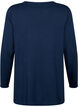 Gebreide blouse gemaakt van katoen en viscose., Blauw, Packshot image number 1