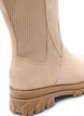 Chunky laars in imitatiesu&egrave;de, Beige, Packshot image number 4
