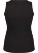 Katoenen ribtop met hoge hals, Zwart, Packshot image number 1