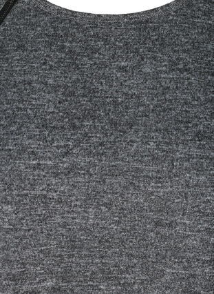 Gemêleerde top met rits detail, Dark Grey Melange, Packshot image number 2