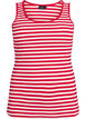 Gestreepte tanktop met een ribstructuur, Rood, Packshot image number 0