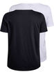 FLASH - 2-pack T-shirts met ronde hals, Black/White, Packshot image number 1