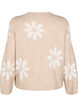 Gebreide blouse met bloemen, Simply Taupe Comb, Packshot image number 1