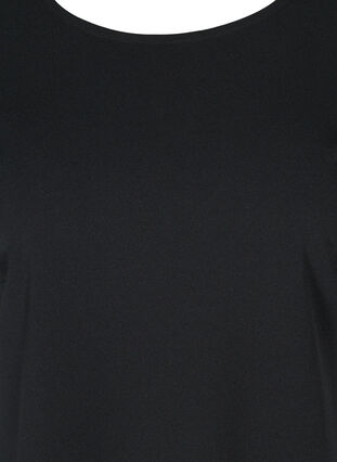 Jurk met korte mouwen en ronde hals, Black, Packshot image number 2