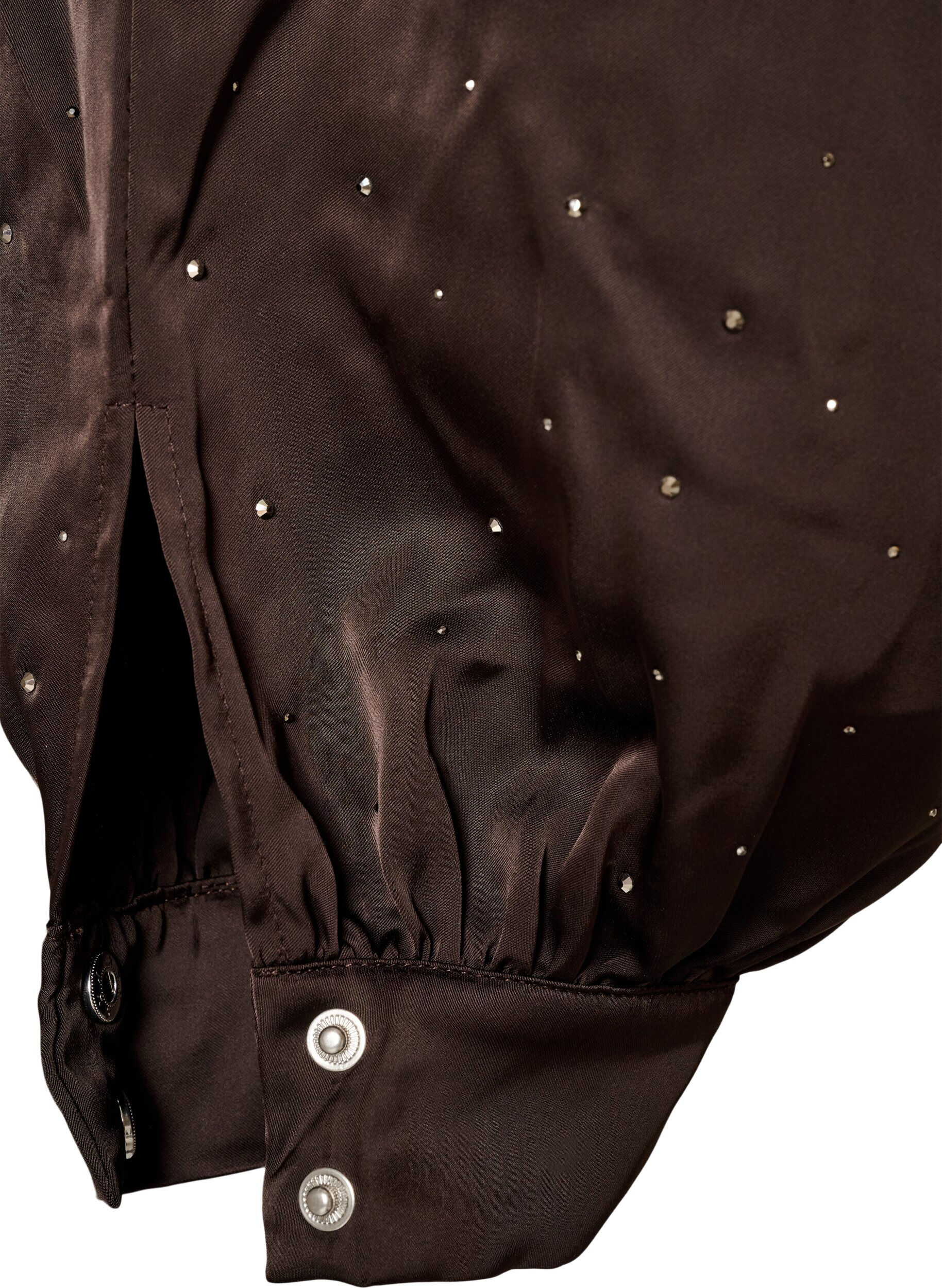 ZizziSatijnen ballonbroek met strassteentjes, Bruin, Packshot image number 3