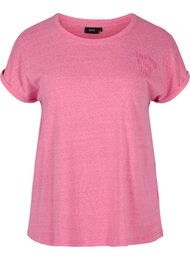 Gemêleerd t-shirt in katoen, Fandango Pink Mel