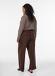 Losse jerseybroek met hoge taille, Bruin, Model image number 1