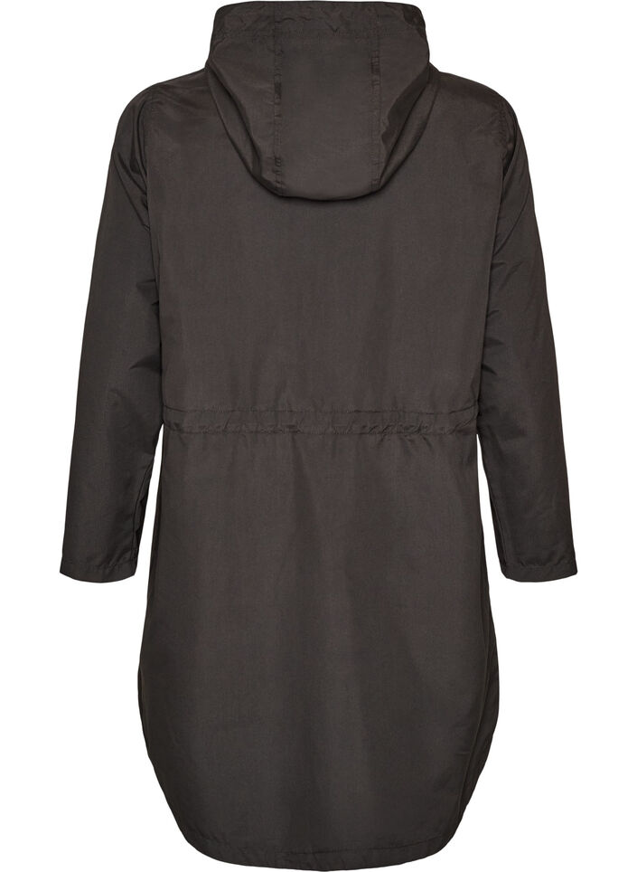 Lichtgewicht parka met een capuchon, Zwart, Packshot image number 1