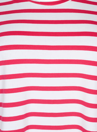 Gestreept T-shirt van biologisch katoen, Bright Rose Stripes, Packshot image number 2