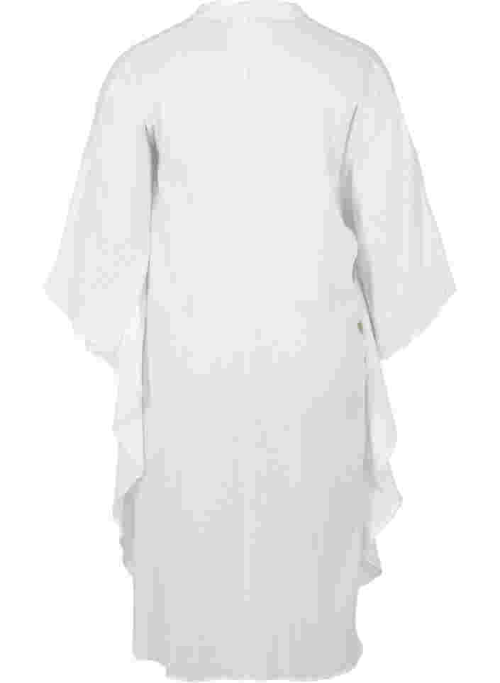 Katoenen strandjurk met knoopsluiting, Bright White, Packshot image number 1