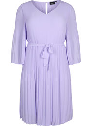Geplooide jurk met 3/4 mouwen, Lavender