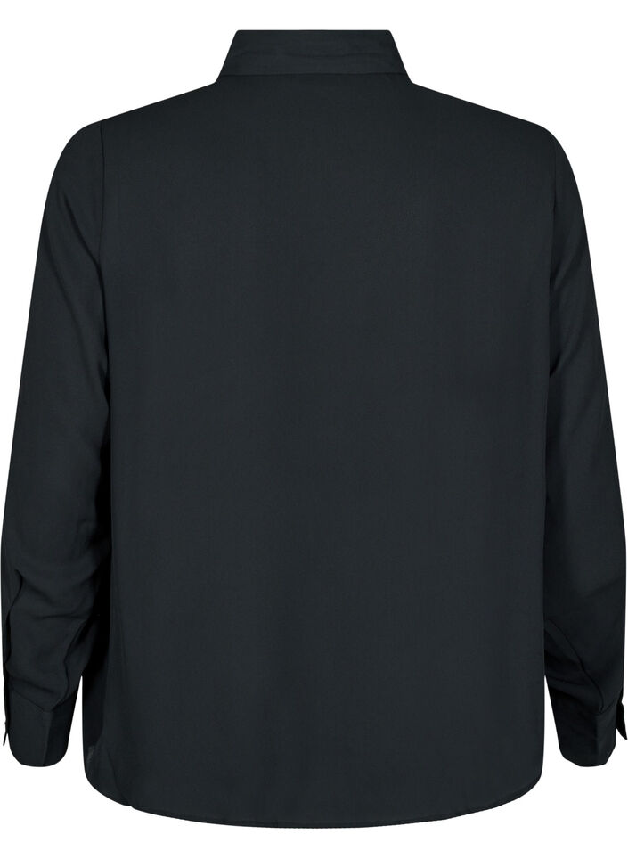 Klassiek shirt met lange mouwen, Black, Packshot image number 1
