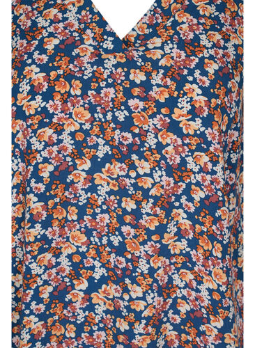 Viscose top met korte mouwen en bloemenprint, Amberglow Flowers , Packshot image number 2