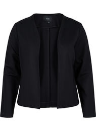 Effen kleur korte open blazer, Black