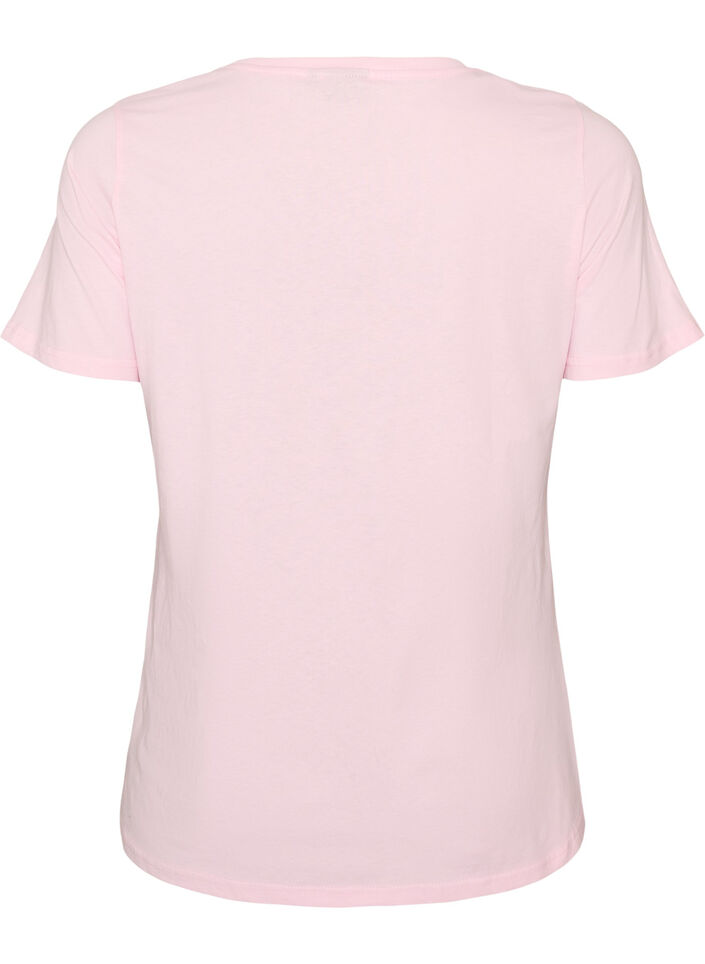 Katoenen T-shirt met print aan de voorkant, Roze, Packshot image number 1