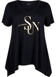 Katoenen T-shirt met korte mouwen, Black W. Sun