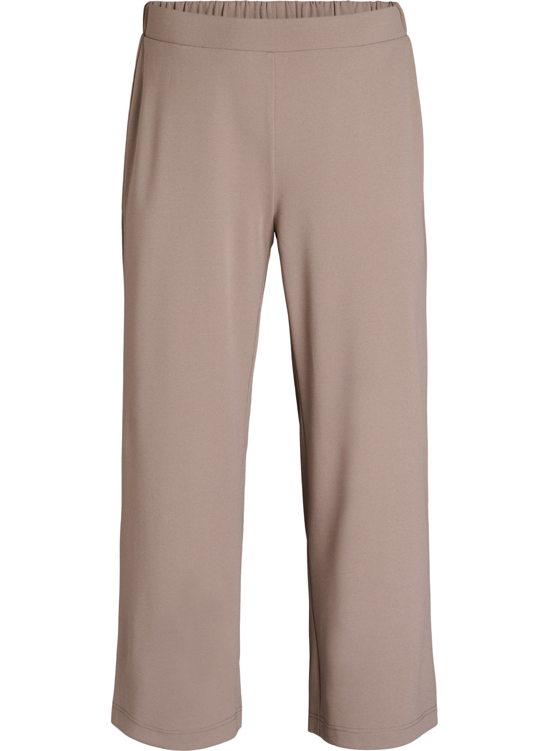 Zizzi FLASH - Broek met wijde pijpen, Beige, Packshot image number 0