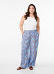 Losse broek in een patroon van katoenen mousseline, Blauw, Model image number 0