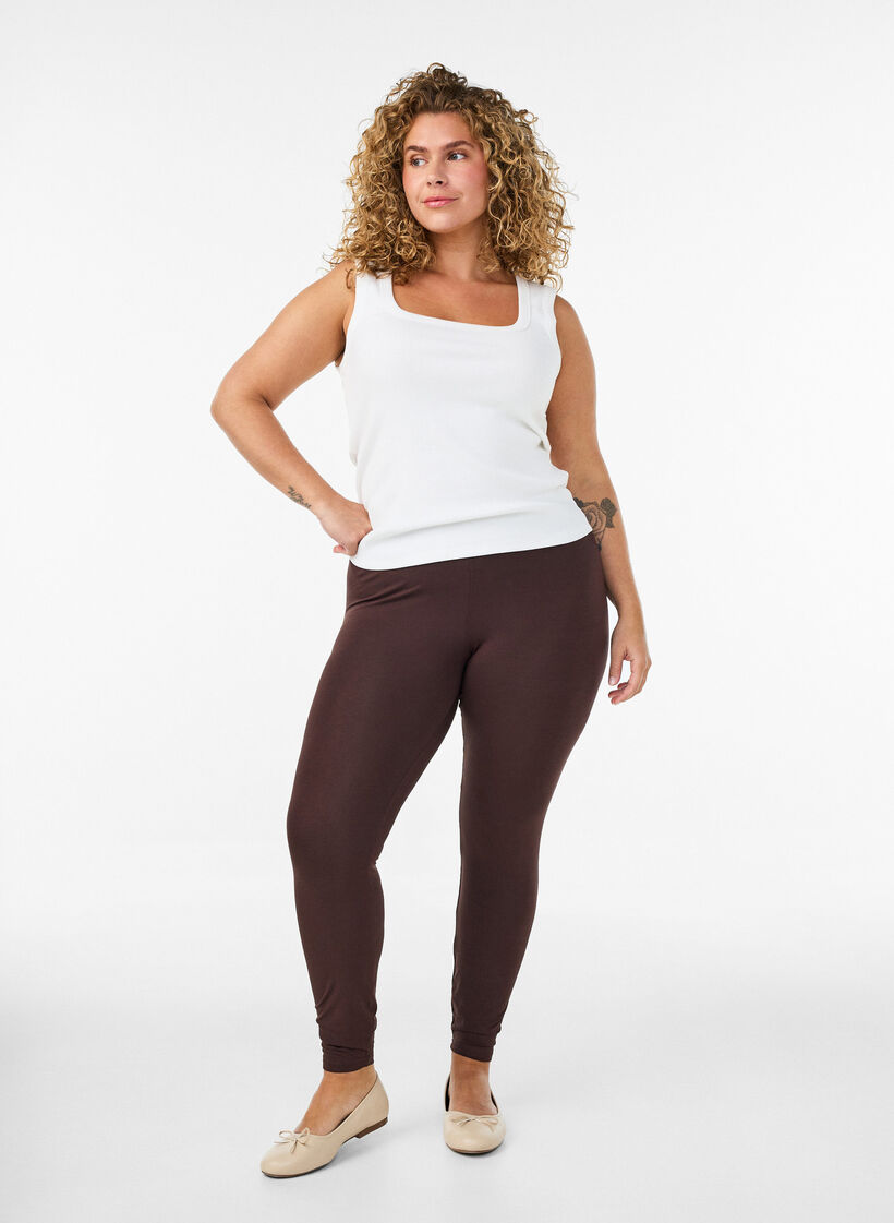 Basic legging in viscose, Bruin, Model image number 1