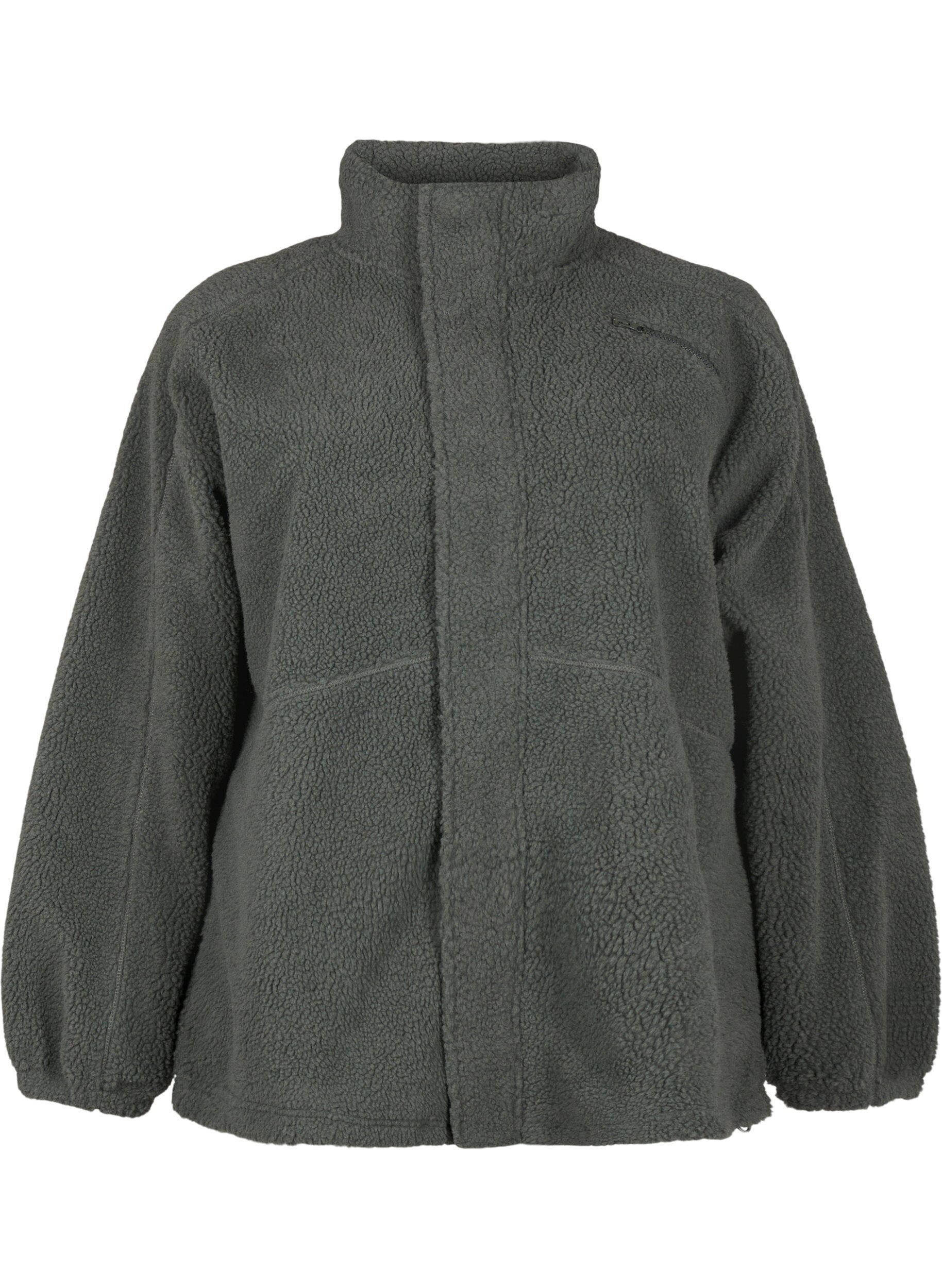 Zizzi Fleece jas met zakken, Urban Chic, Packshot image number 0