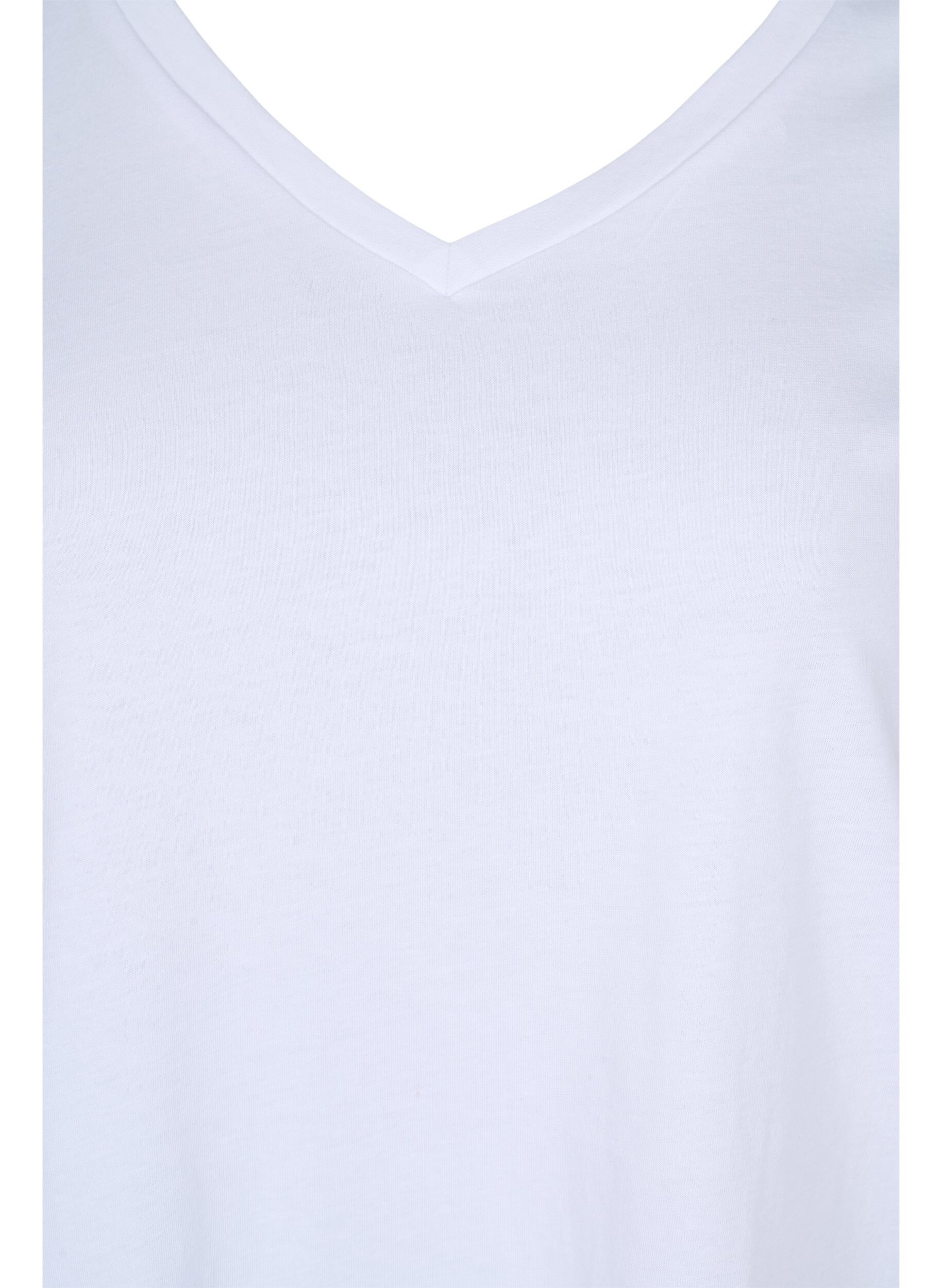 Zizzi Set van 2 basic t-shirts in katoen, Navy B/B White, Packshot image number 3