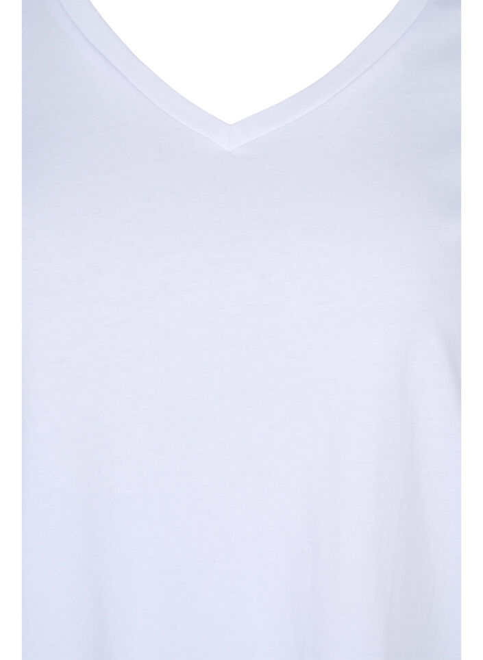 Set van 2 basic t-shirts in katoen, Navy B/B White, Packshot image number 3