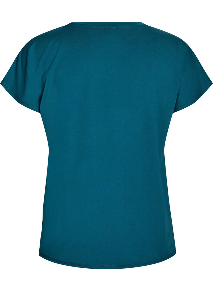 Losvallend sport T-shirt met V-hals, Groen, Packshot image number 1