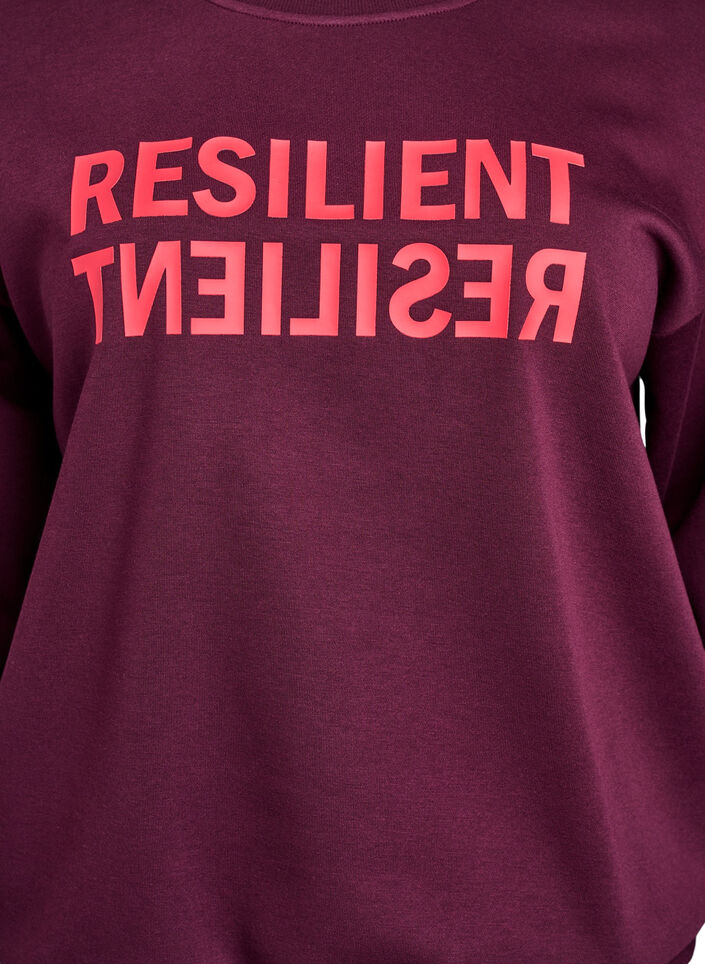 Sweatshirt met tekst print, Rood, Packshot image number 2