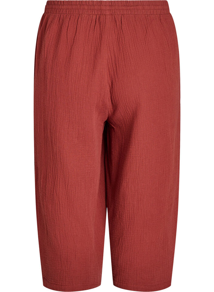 Culotte broek van katoen met hoge taille, Rood, Packshot image number 1