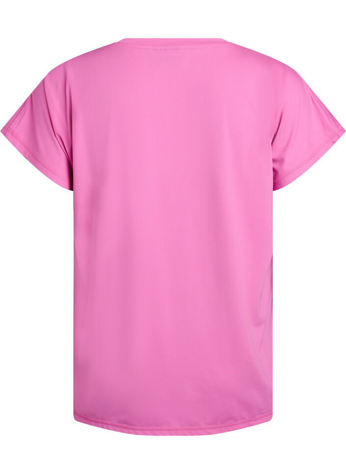 Losvallend sport T-shirt met V-hals, Roze, Packshot image number 1