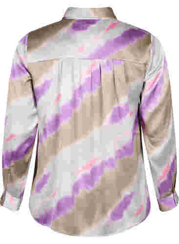 Kleurrijk overhemd in satijnlook, Watercolor, Packshot image number 1