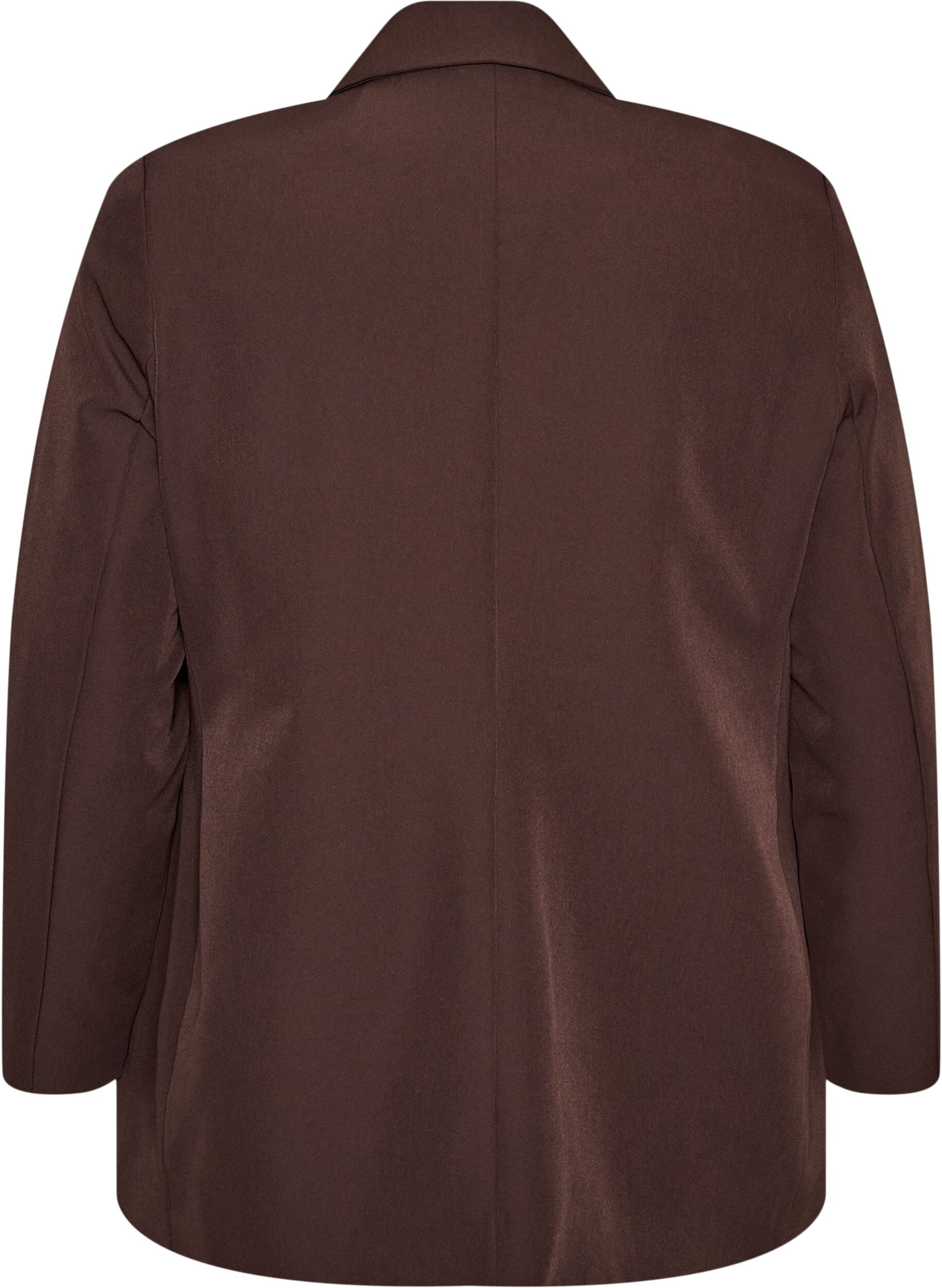 ZizziKlassieke blazer met knoopsluiting, Bruin, Packshot image number 1