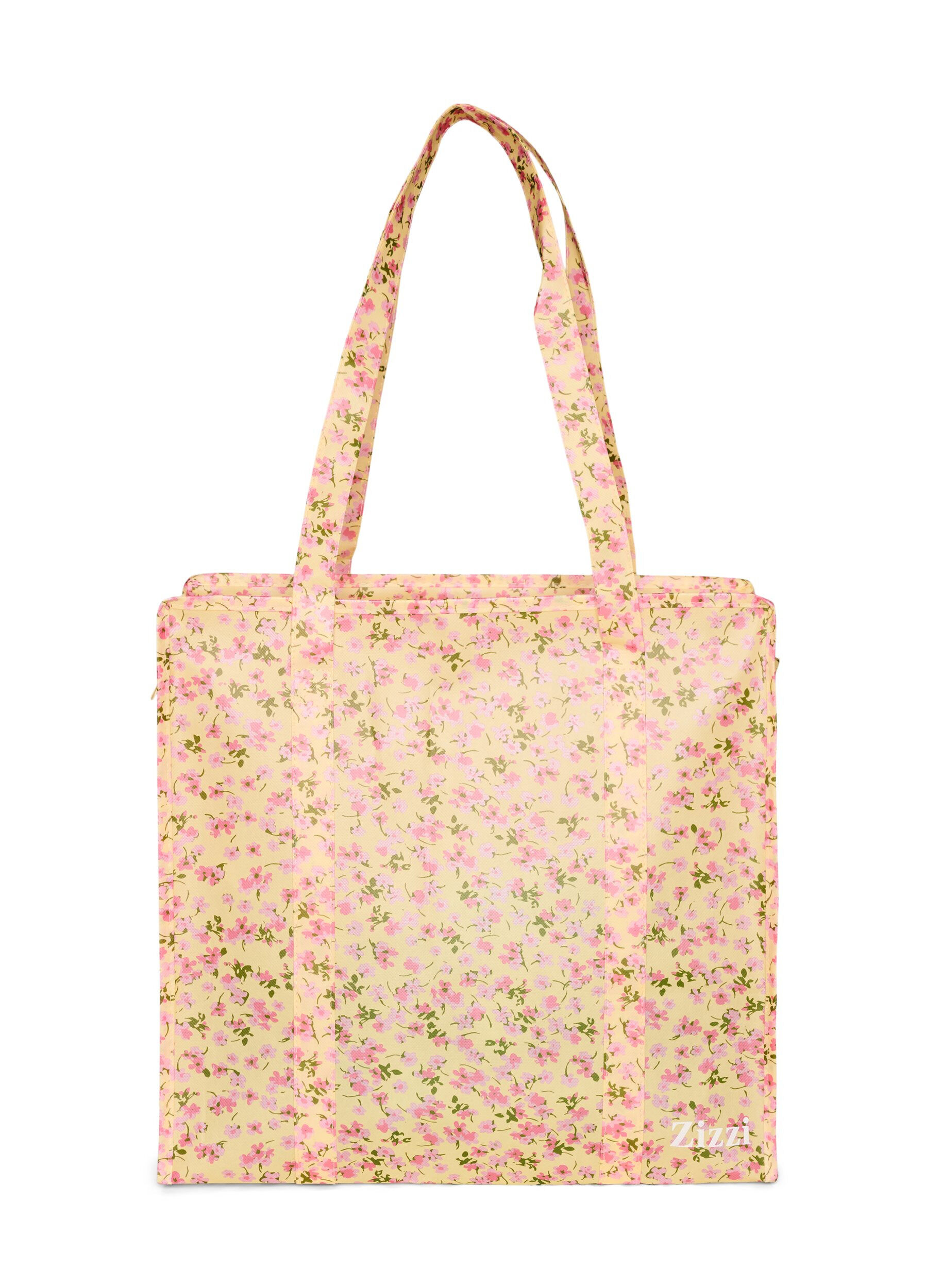 ZizziShoppingtas met ritssluiting, Geel, Packshot image number 0