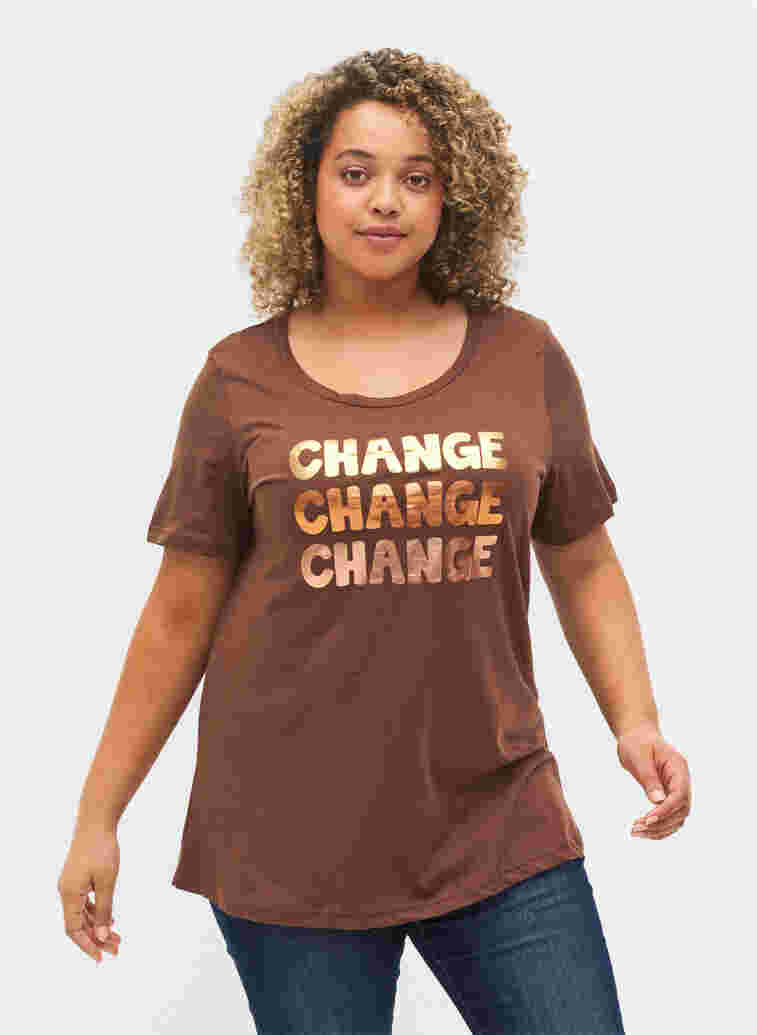 Katoenen t-shirt met korte mouwen, Chestnut Change, Model