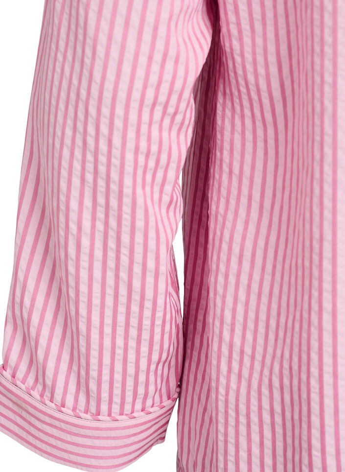 Seersucker-pyjamahemd met lange mouwen, Roze, Packshot image number 3