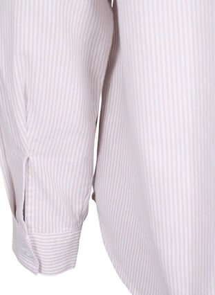 Katoenen overhemd met lange mouwen, White Taupe Stripe, Packshot image number 4