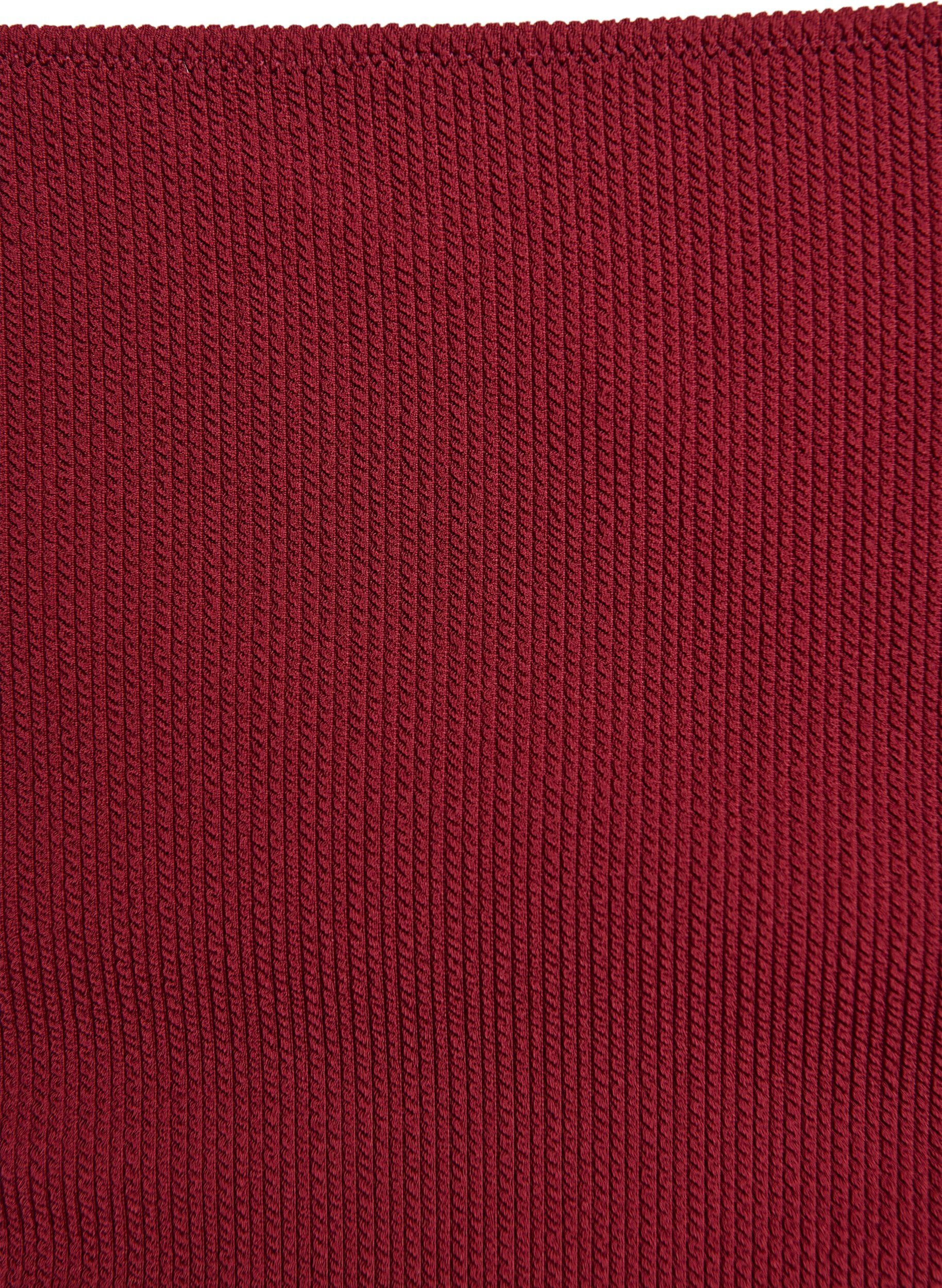ZizziBikinibroekje met hoge taille en textuur, Rood, Packshot image number 2